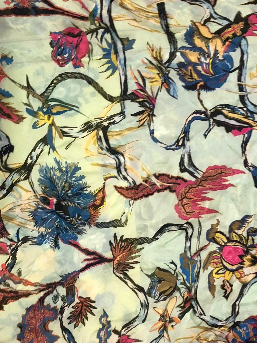 BALENCIAGA ROSABOTANICA SILK SCARF  MADE IN ITALY